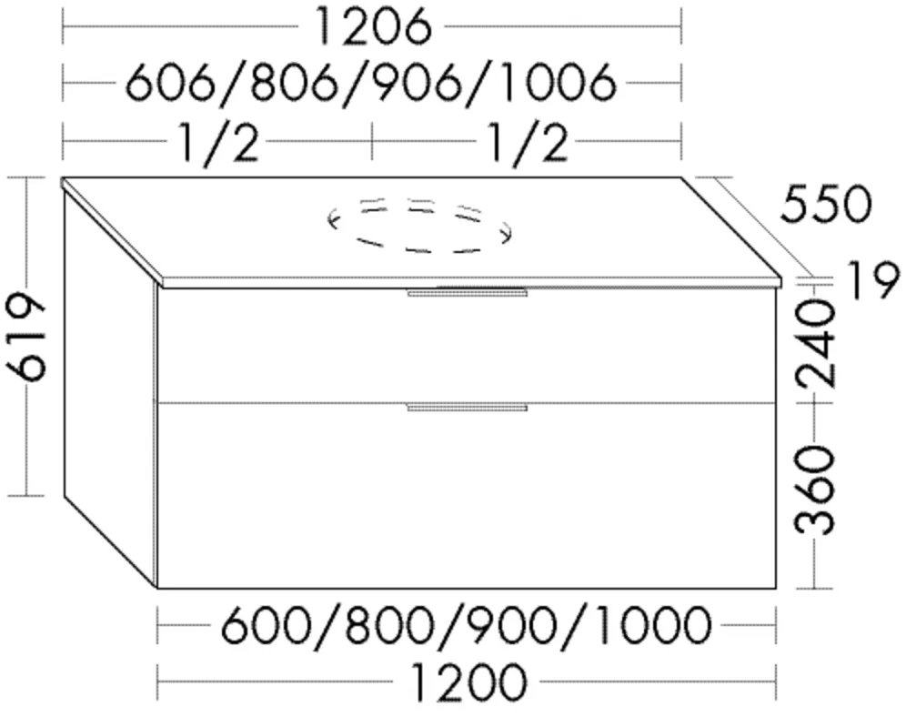 Waschtischunterschrank Eqio von burgbad – 1006 mm breit, 619 mm hoch, 550 mm tief mit Metallkonsolen und geräuscharmem SilentSystem Waschtischunterschrank Eqio von burgbad – 1006 mm breit, 619 mm hoch, 550 mm tief mit Metallkonsolen und geräuscharmem SilentSystem