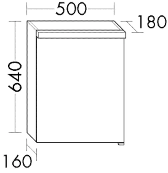 Spiegelschrank Orell von burgbad – beidseitig verspiegelt, LED-Aufsatzleuchte 4200 K, 180 mm tief, 500 mm breit, 640 mm hoch