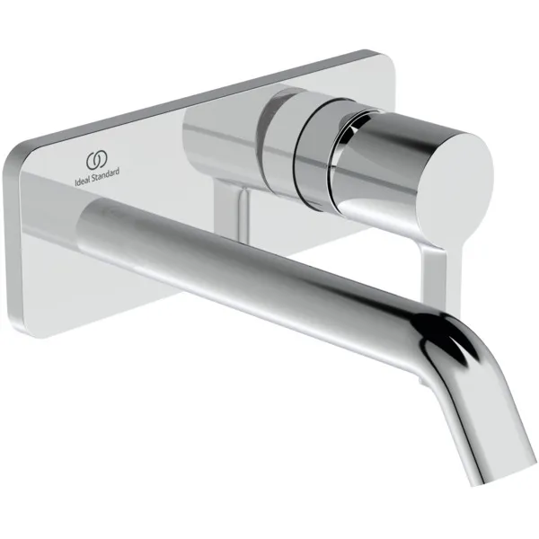 Wand-Waschtischarmatur Joy, Bausatz 2, eckige Rosette, Ausladung 180mm, Brushed Gold Wand-Waschtischarmatur Joy, Bausatz 2, eckige Rosette, Ausladung 180mm, Brushed Gold