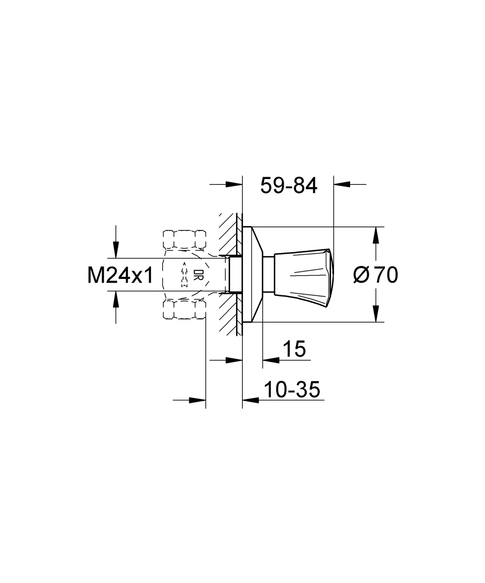 Grohe Costa UP-Ventil Oberbau 19855_1, chrom Grohe Costa UP-Ventil Oberbau 19855_1, chrom