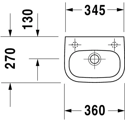 Handwaschbecken „D-Code“, Form rechteckig 36 × 27 cm