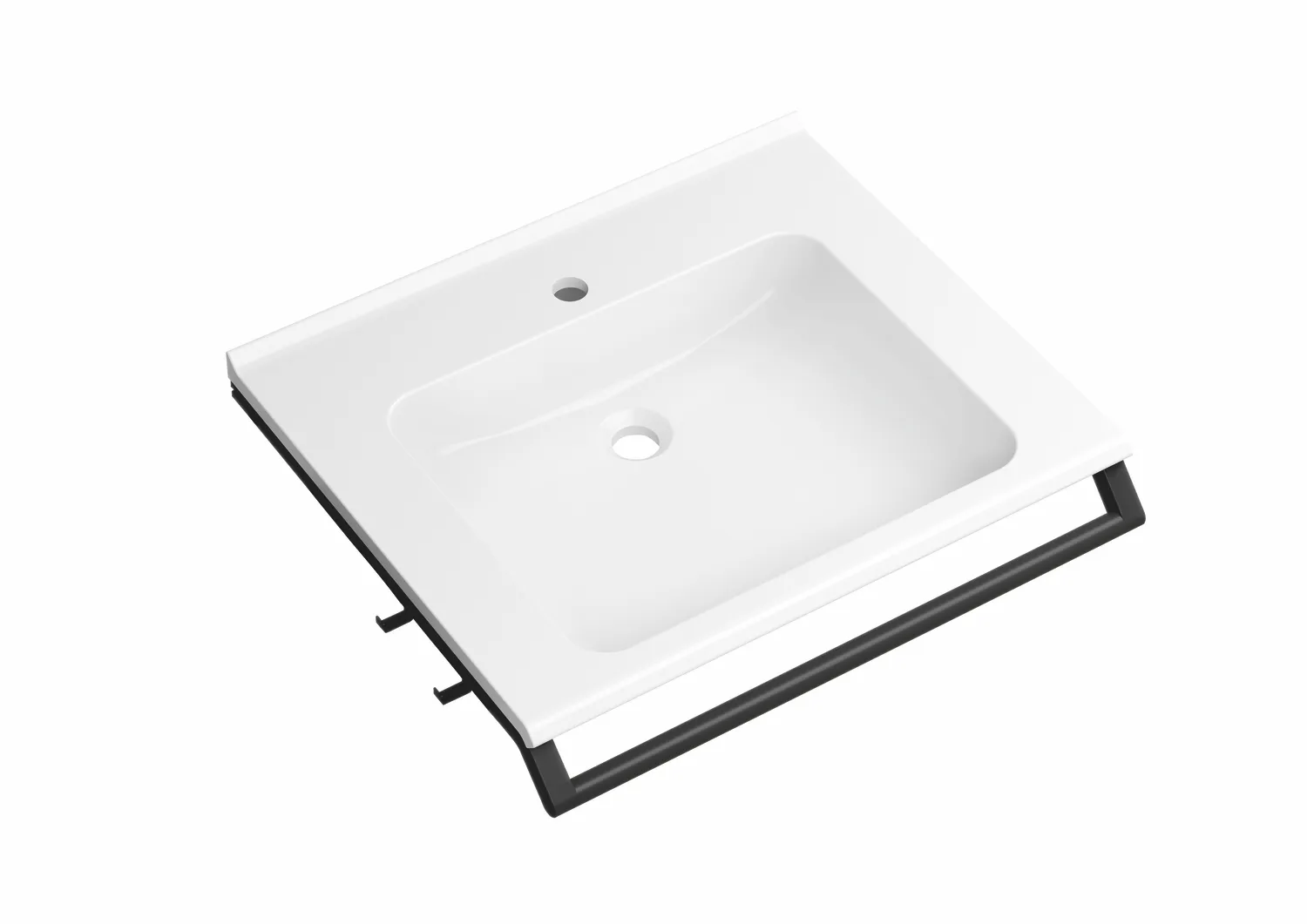 Wandwaschtisch 67,9 × 58 × 14 cm in Dunkelgrau tiefmatt Wandwaschtisch 67,9 × 58 × 14 cm in Dunkelgrau tiefmatt