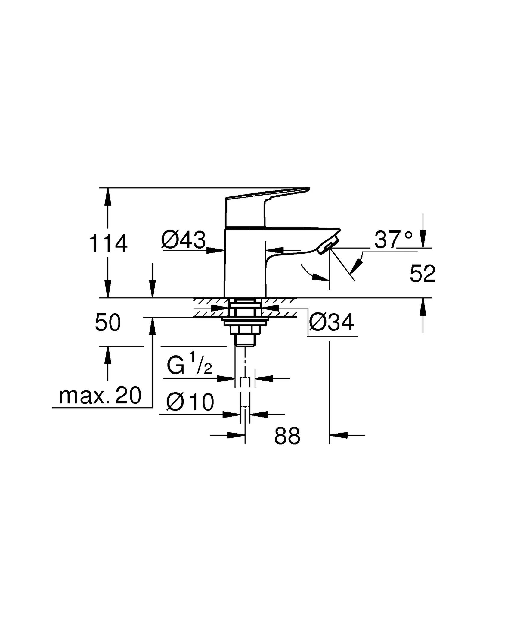 Standventil BauLoop 20422_1, XS-Size, Einlochmontage, Keramik-Oberteil 1/2″, 90°, EcoJoy Mousseur 5,7 l/min, chrom Standventil BauLoop 20422_1, XS-Size, Einlochmontage, Keramik-Oberteil 1/2″, 90°, EcoJoy Mousseur 5,7 l/min, chrom