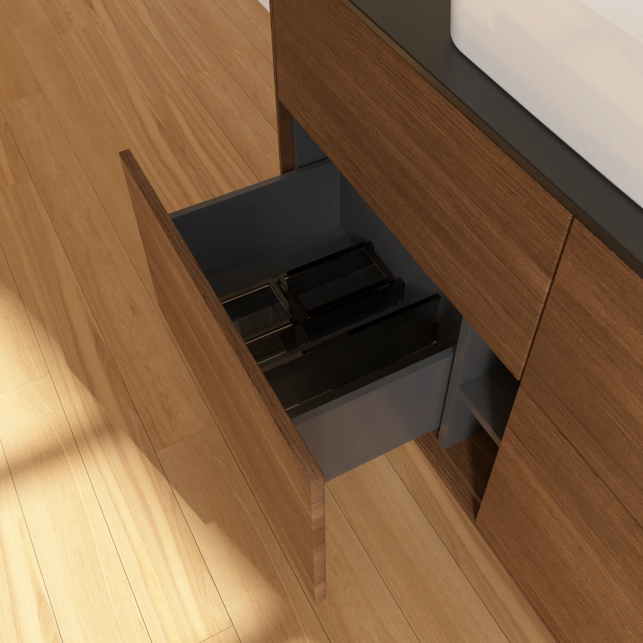 Villeroy & Boch Waschtischunterschrank „Finion“ für Schrankwaschtisch 1200 × 603 × 501 mm Walnut Veneer, für Becken mittig