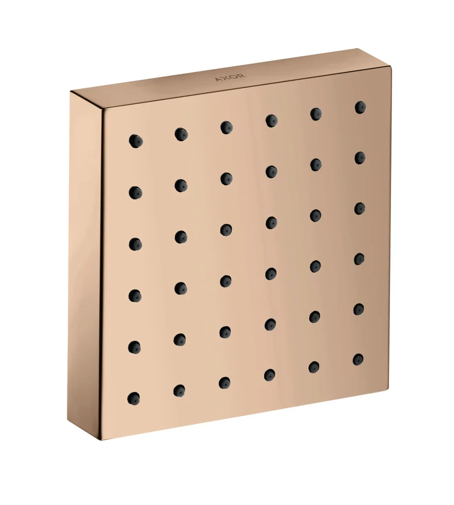 Hansgrohe AXOR ShowerSolutions Brausemodul Starck Fertigset PRG, 120 mm, Polished Red Gold, Rain Strahl, verstellbarer Winkel, für Kopf-, Nacken- oder Seitenbrause