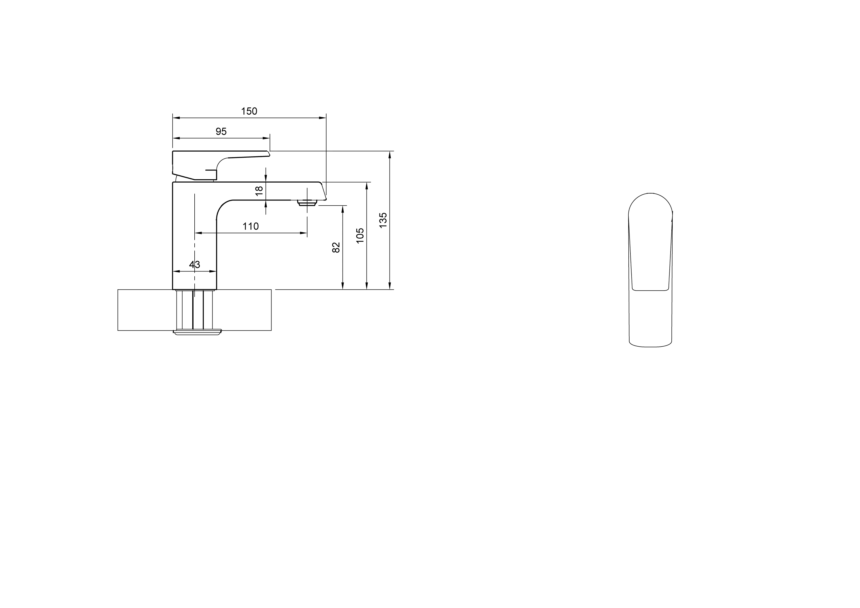 Einhand-Waschtischarmatur „Liberty“ 15 cm Ausladung 110 mm in Chrom Einhand-Waschtischarmatur „Liberty“ 15 cm Ausladung 110 mm in Chrom