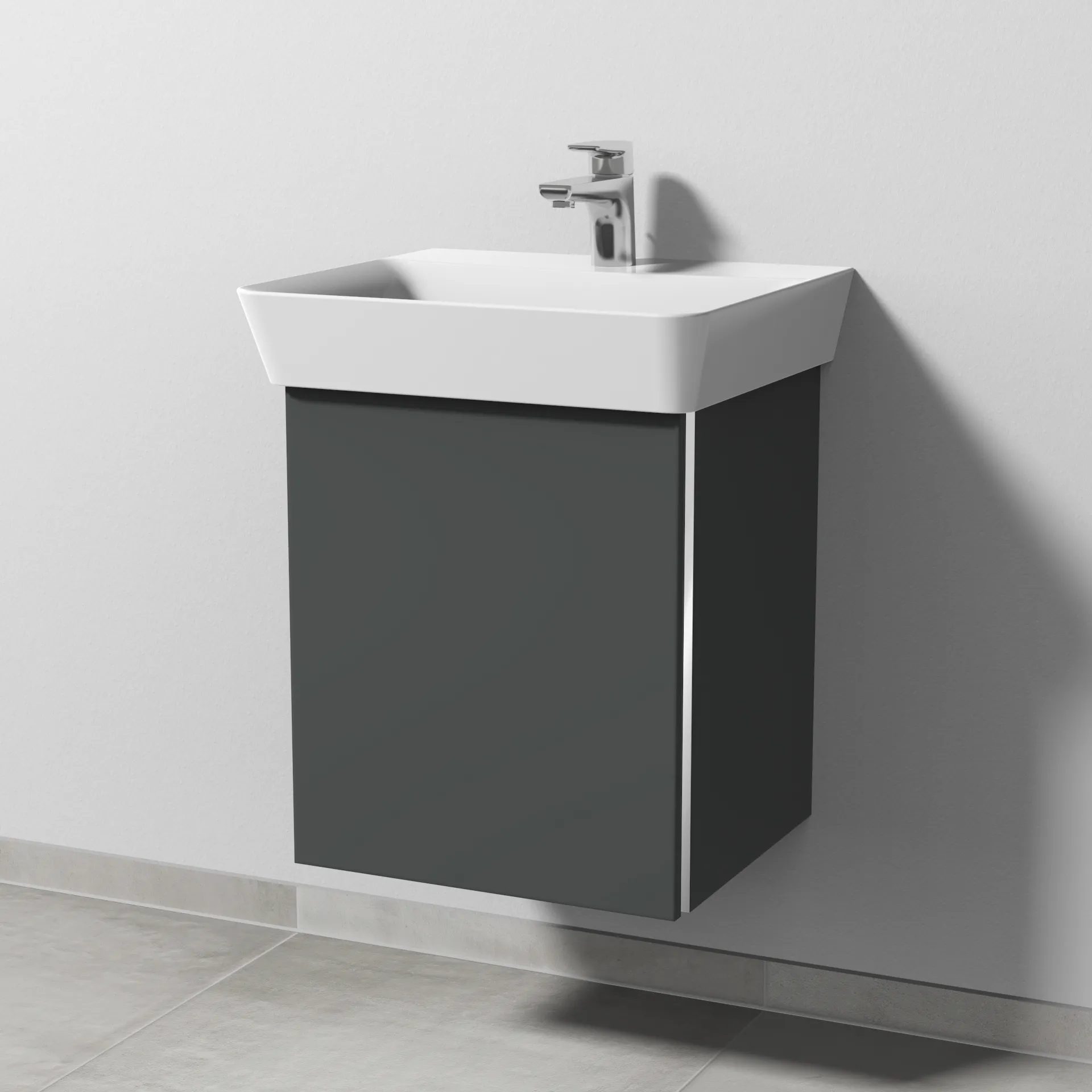 Sanipa Waschtischunterschrank „3way“ 430 × 513 × 392 mm in Anthrazit (matt), Anschlag links Sanipa Waschtischunterschrank „3way“ 430 × 513 × 392 mm in Anthrazit (matt), Anschlag links