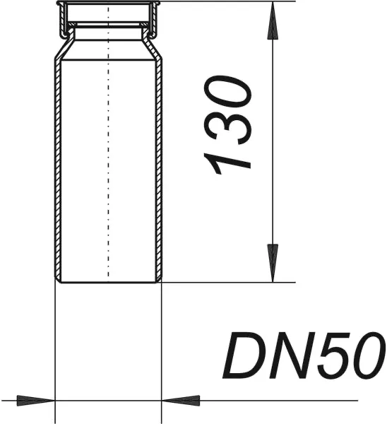 Tauchrohr 010/0, 130 mm, 1 1/4″ x DN 50