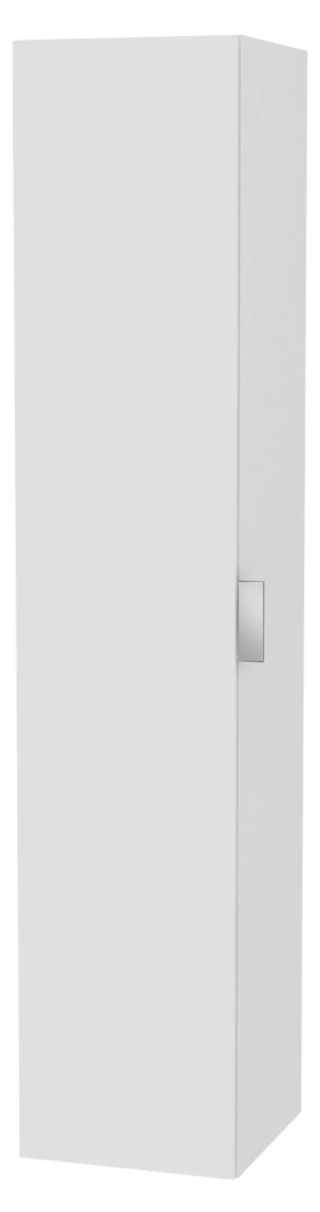 Edition 11 Hochschrank mit Wäschekorb 1-türig, Anschlag links 350 x 1700 x 370 mm weiß/Glas weiß satiniert