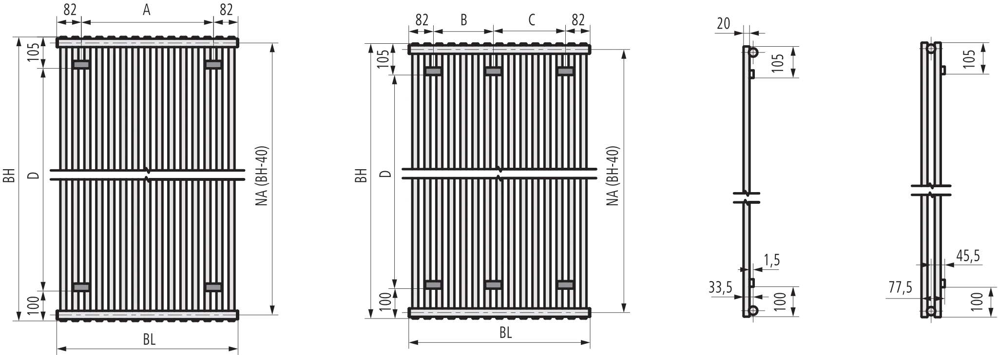 Kermi Design-Heizkörper „Pio®“ einlagig 48,4 × 35 cm in Weiß