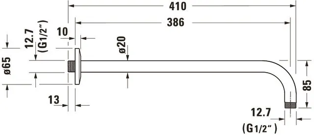 Duravit Brausearm L 410mm Wandmontage Rosette Rund Bronze Gebürstet Duravit Brausearm L 410mm Wandmontage Rosette Rund Bronze Gebürstet