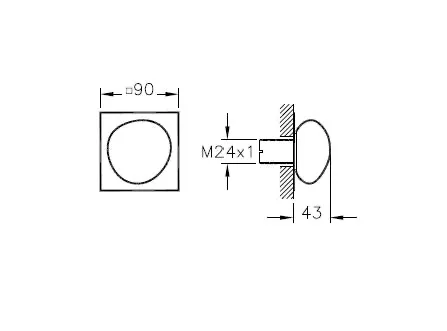 Istanbul Unterputz-Absperrventil R 1/2″ Rosette 10 x 10 cm Chrom