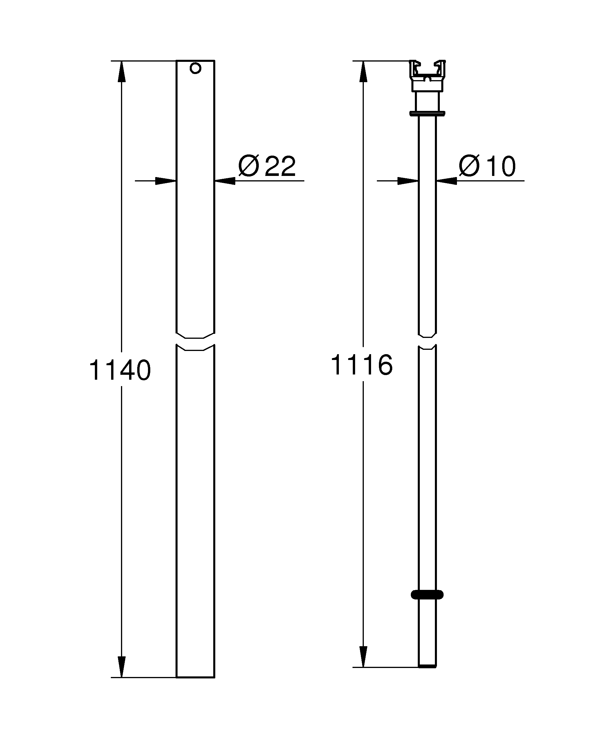 Ersatzrohr 48514, für Duschsysteme, 15 cm länger als Originalrohr, für alle Rainshower/Euphoria Duschsysteme, außer bei Euphoria SmartControl, nicht für Systeme mit Seitenbrausen, nicht für Flex Duschsysteme mit Umstellung, chrom