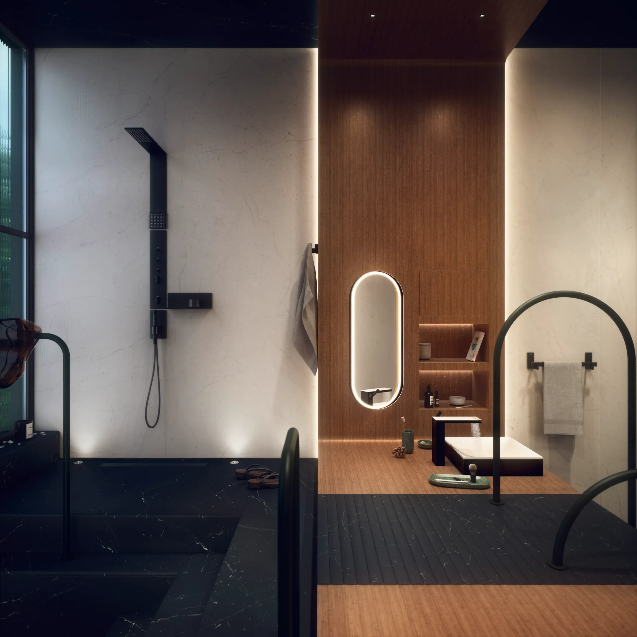 Hansgrohe AXOR MyEdition Mischer mit Platte 245 Marmor Lasa Covelano Vena Oro Hansgrohe AXOR MyEdition Mischer mit Platte 245 Marmor Lasa Covelano Vena Oro