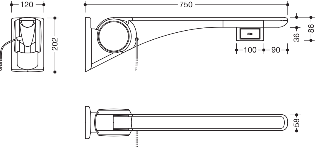 HEWI Stützklappgriff „Serie 802 LifeSystem“