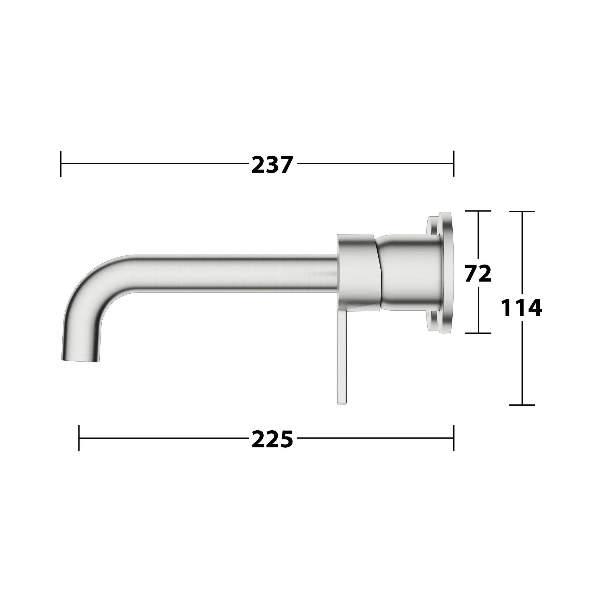 KEUCO PLAN BLUE Einhebel-Waschtischmischer Unterputz, 2-Loch, Edelstahl-finish, Ausladung 225 mm