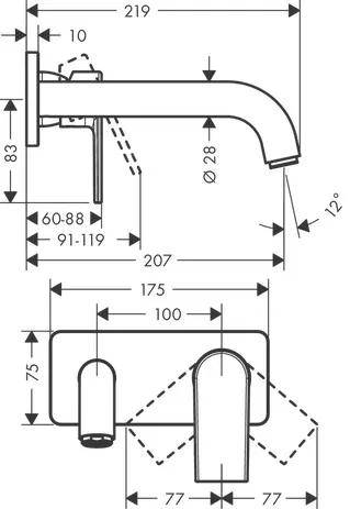 2-Loch Waschtischmischer Unterputz Vernis Shape F-Set chrom 2-Loch Waschtischmischer Unterputz Vernis Shape F-Set chrom