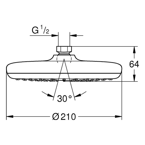 Grohe Tempesta 210 Kopfbrause 1 Strahlart Rain Ø 210 mm chrom Grohe Tempesta 210 Kopfbrause 1 Strahlart Rain Ø 210 mm chrom