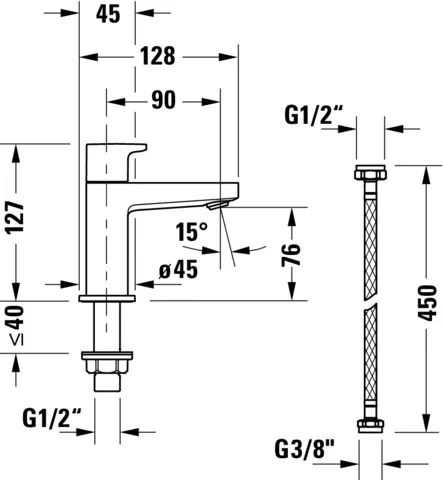 Manhattan Standventil chr. 45x127x128 Ausla.: 90 Strhlfo. EC Manhattan Standventil chr. 45x127x128 Ausla.: 90 Strhlfo. EC
