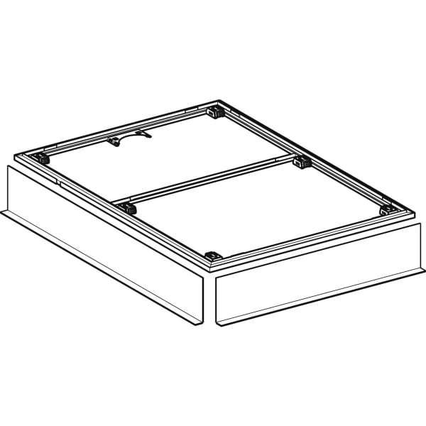 Installationsrahmen für Setaplano Duschfläche über 100 cm, für sechs Füße: B=80cm, L=120cm