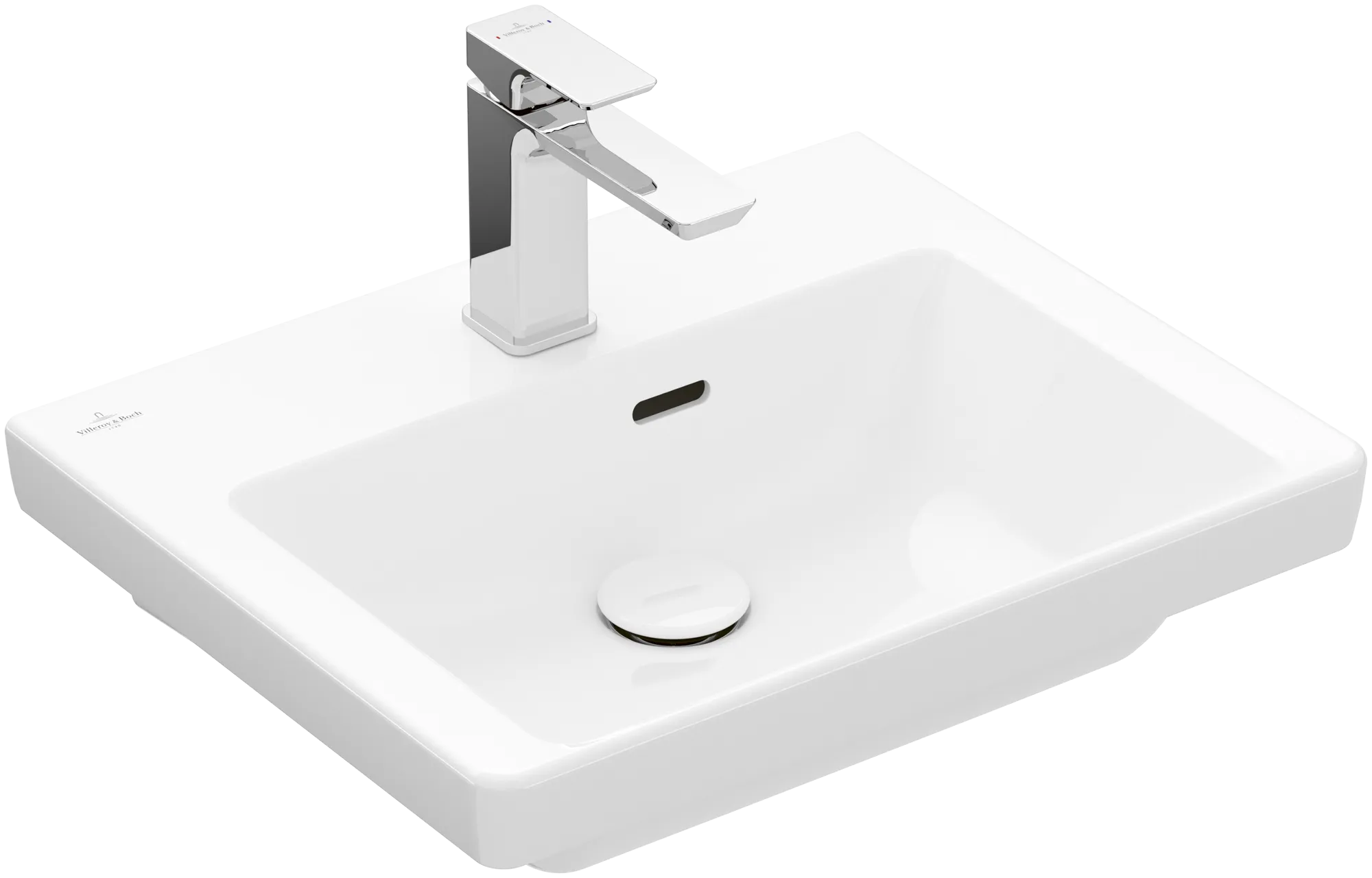 Villeroy & Boch Handwaschbecken „Subway 3.0“ 500 × 400 × 145 mm, ohne Hahnlochbohrung, Hahnlochposition mittig in Weiß Alpin Villeroy & Boch Handwaschbecken „Subway 3.0“ 500 × 400 × 145 mm, ohne Hahnlochbohrung, Hahnlochposition mittig in Weiß Alpin