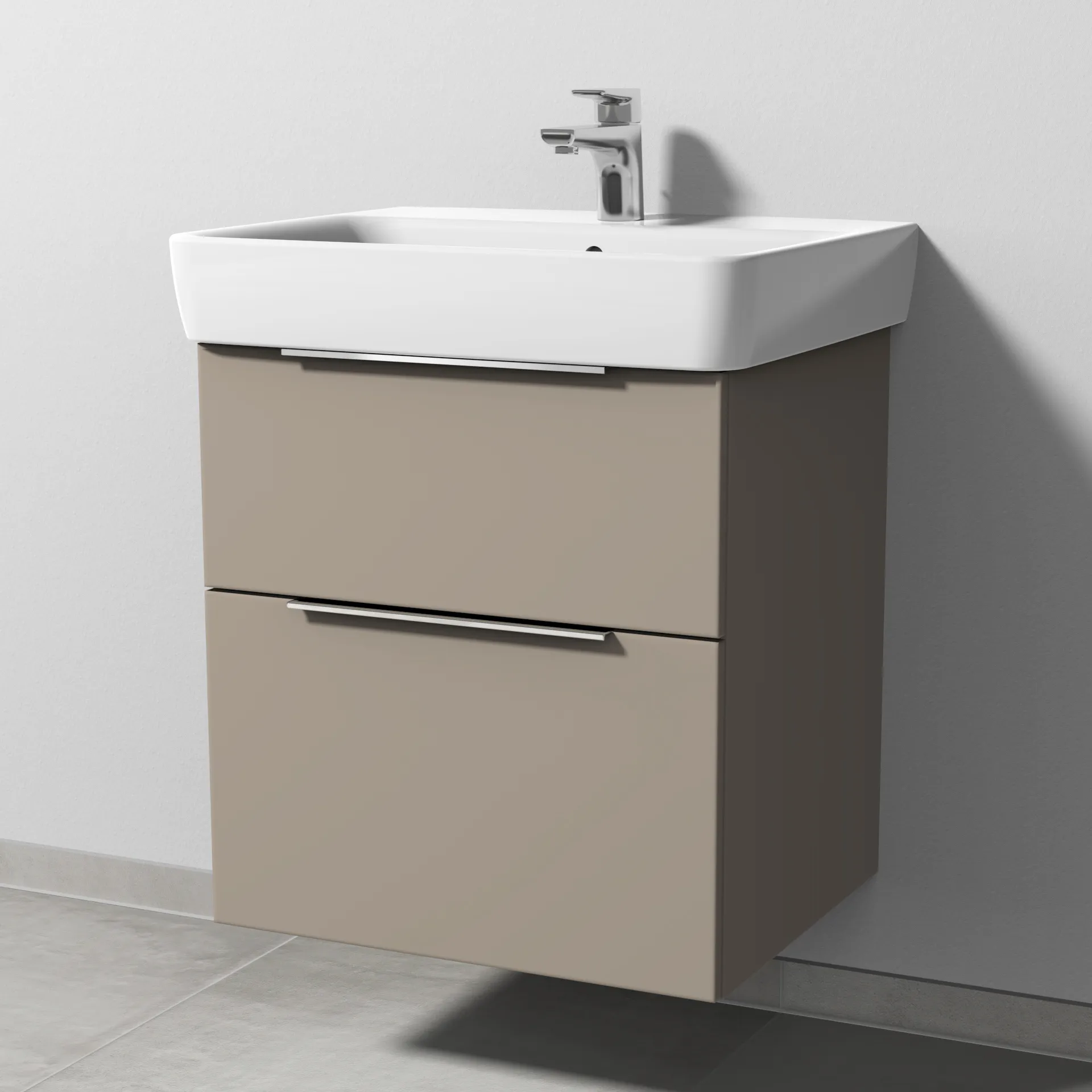 Waschtischunterbau mit Auszügen 3way (UF875) 588x540x447 Schwarz-Matt