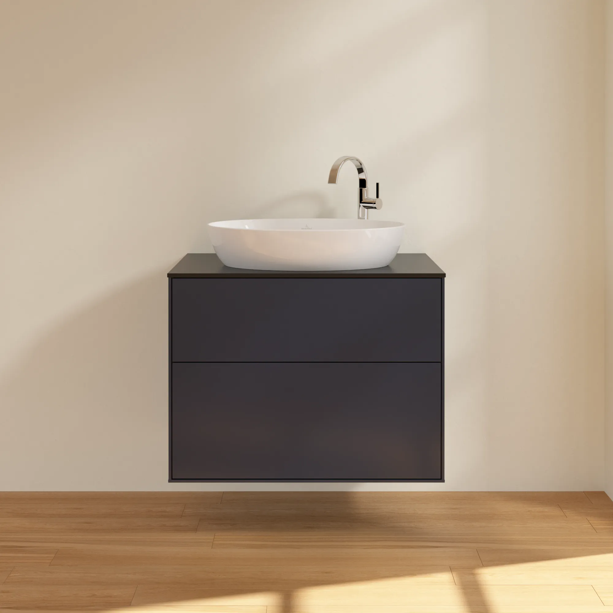 Villeroy & Boch Waschbeckenunterschrank Finion F87, Midnight Blue Matt Lacquer, 800x603x501 mm, mit SoftClosing und Push-to-open Funktion