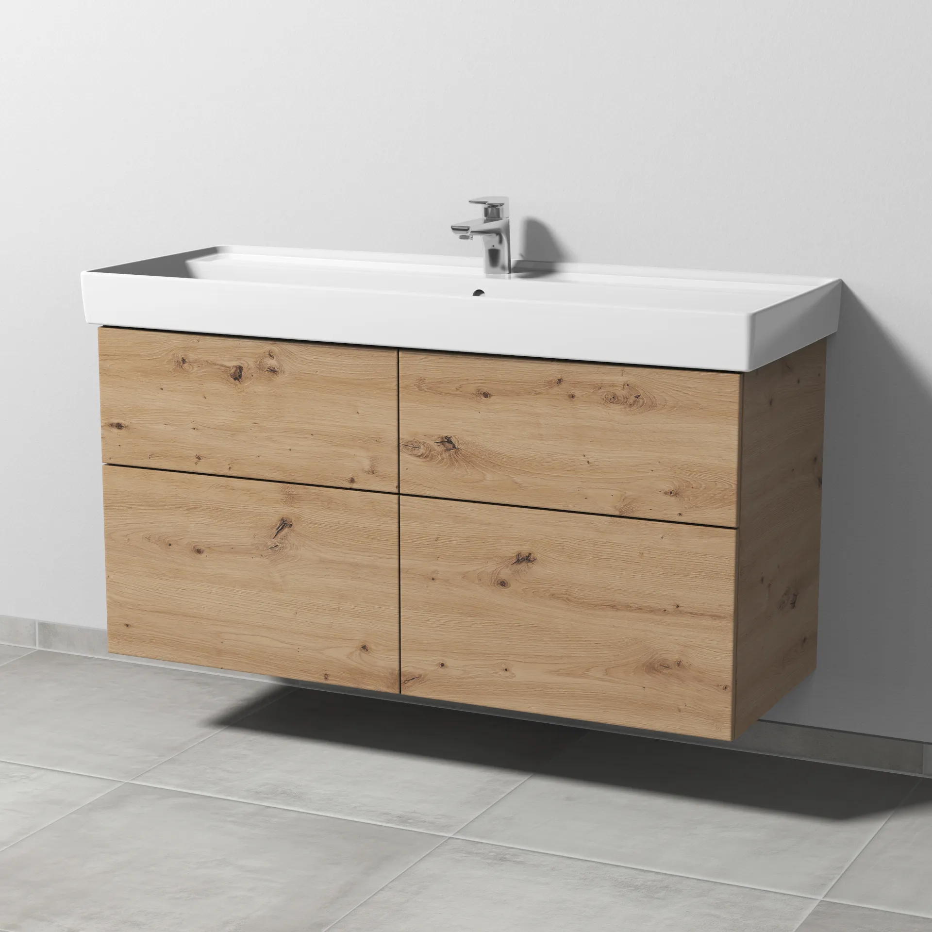 Sanipa Waschtischunterschrank „3way“ passend zu Keramik-Waschtische Collaro von Villeroy &Boch 1150 × 588 × 447 mm in Eiche Natural-Touch