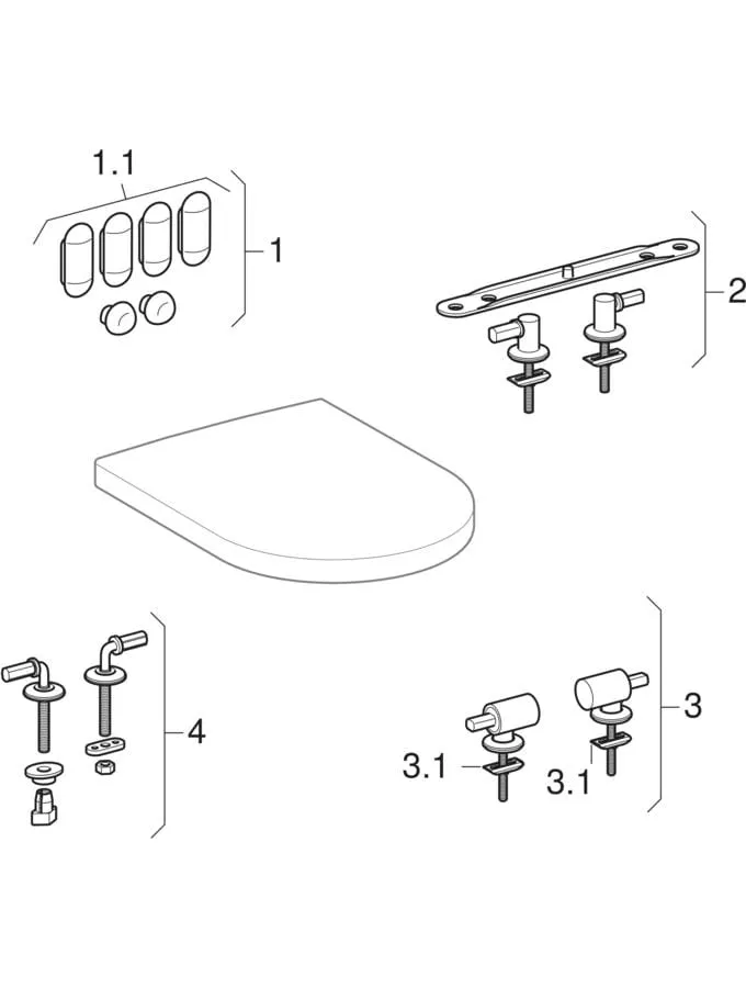 Geberit WC-Sitz ehemals Keramag „Renova Plan“, Befestigung von unten Geberit WC-Sitz ehemals Keramag „Renova Plan“, Befestigung von unten