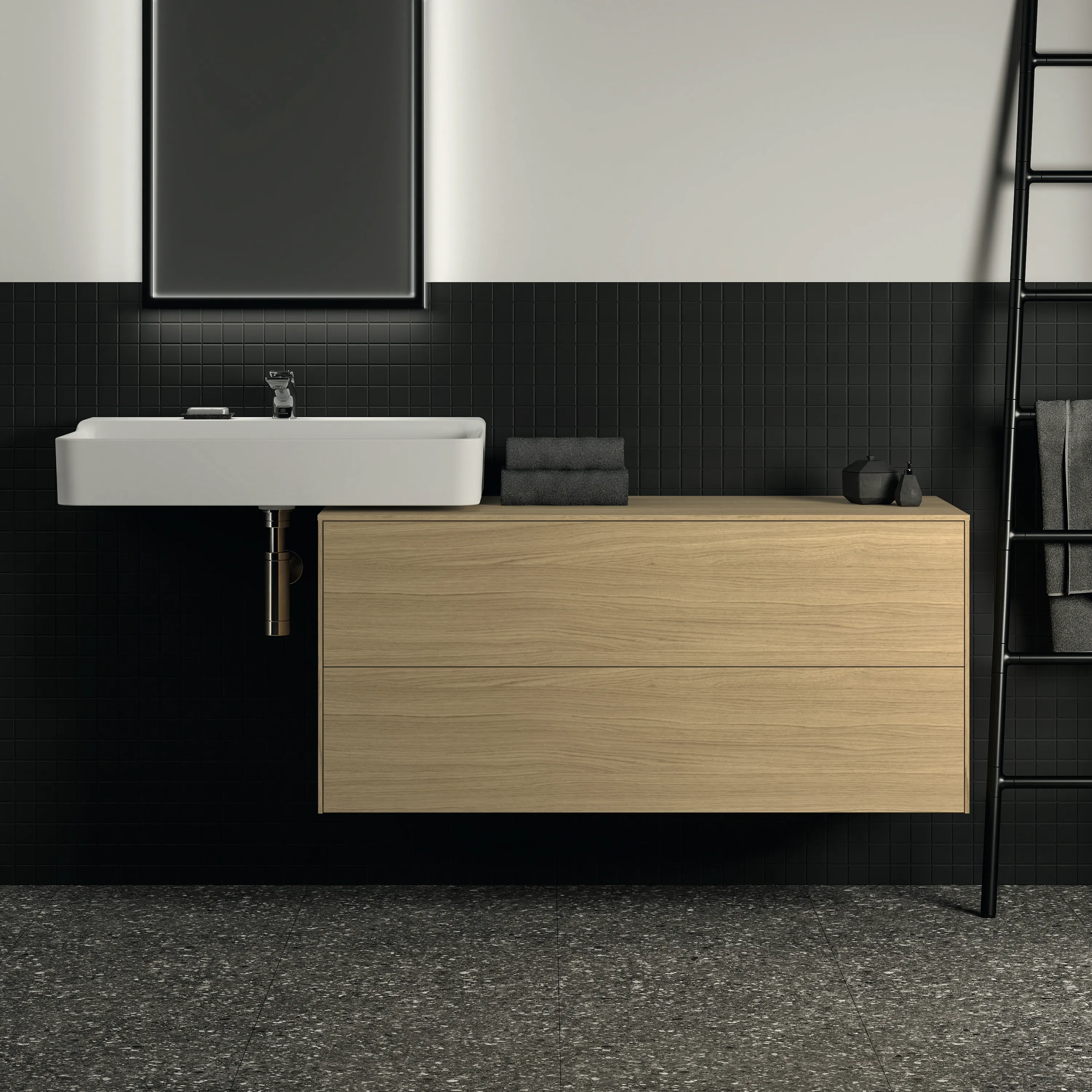 Ideal Standard Waschtischunterschrank „Conca“ 120,2 × 55 × 50,5 cm Eiche hell Furnier Ideal Standard Waschtischunterschrank „Conca“ 120,2 × 55 × 50,5 cm Eiche hell Furnier