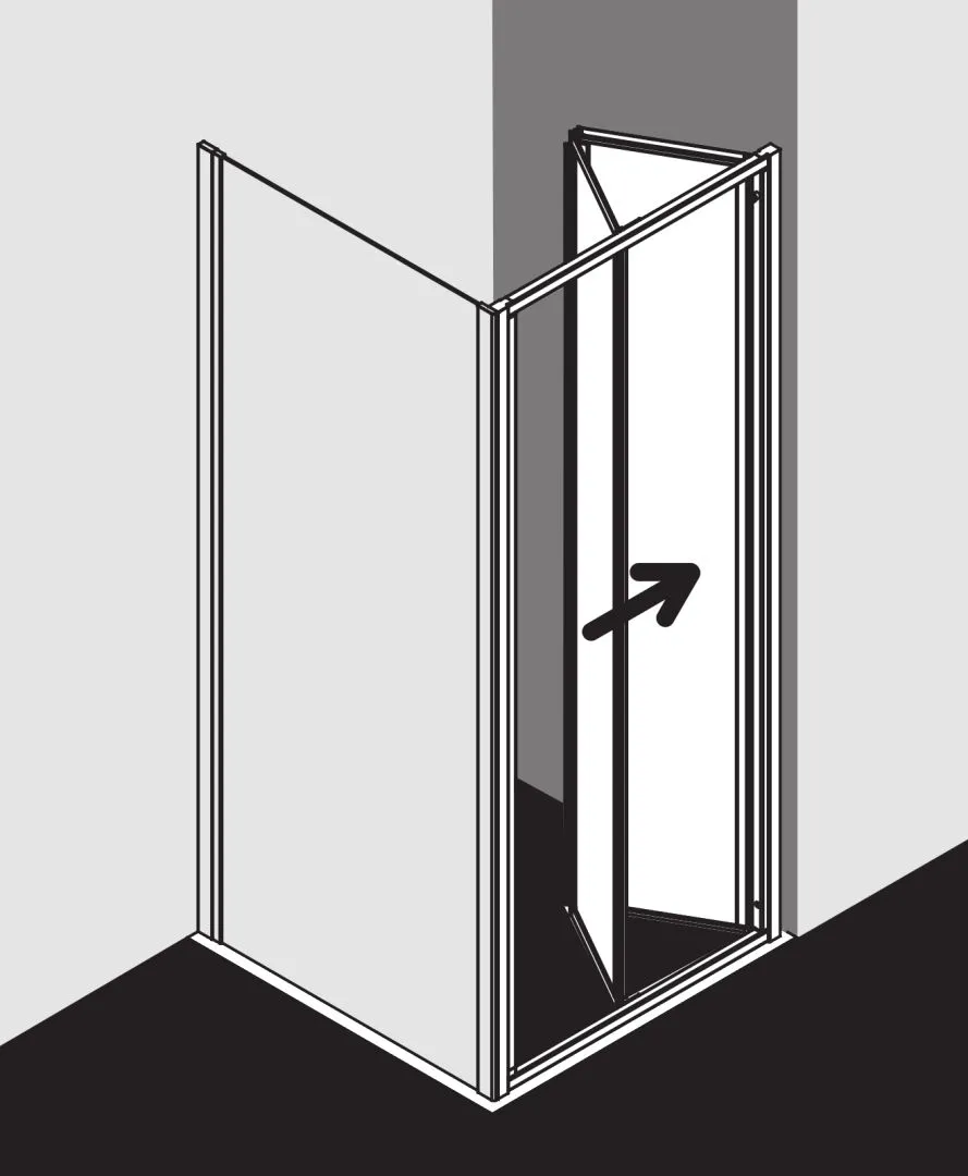 Kermi Duschdesign IBIZA 2000 Falttür, 1750x700 mm, Silber Mattglanz