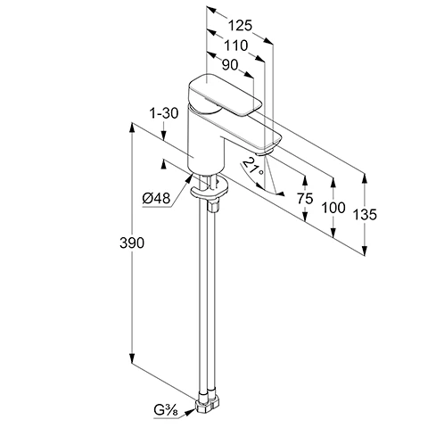 PURE & STYLE WaschtischEHM 75 ECO PLUS, o. Ablaufgarnitur chrom PURE & STYLE WaschtischEHM 75 ECO PLUS, o. Ablaufgarnitur chrom