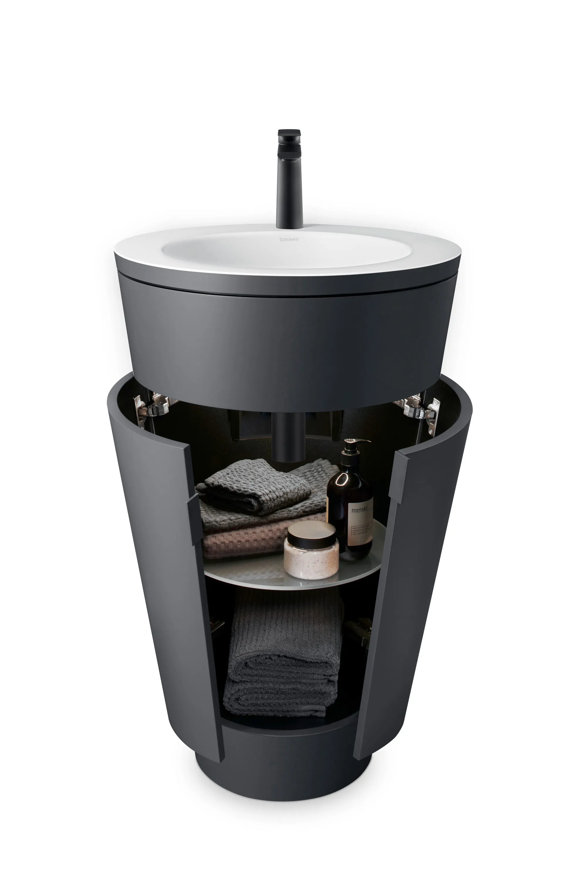 Einhand-Waschtischarmatur „Tulum by Starck“ Ausladung 110 mm in Schwarz (matt)