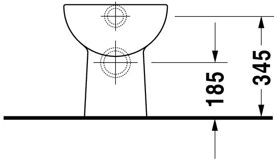 Stand-Flachspül-WC „D-Code“ 35 × 38,5 × 48 cm in, mit Spülrand