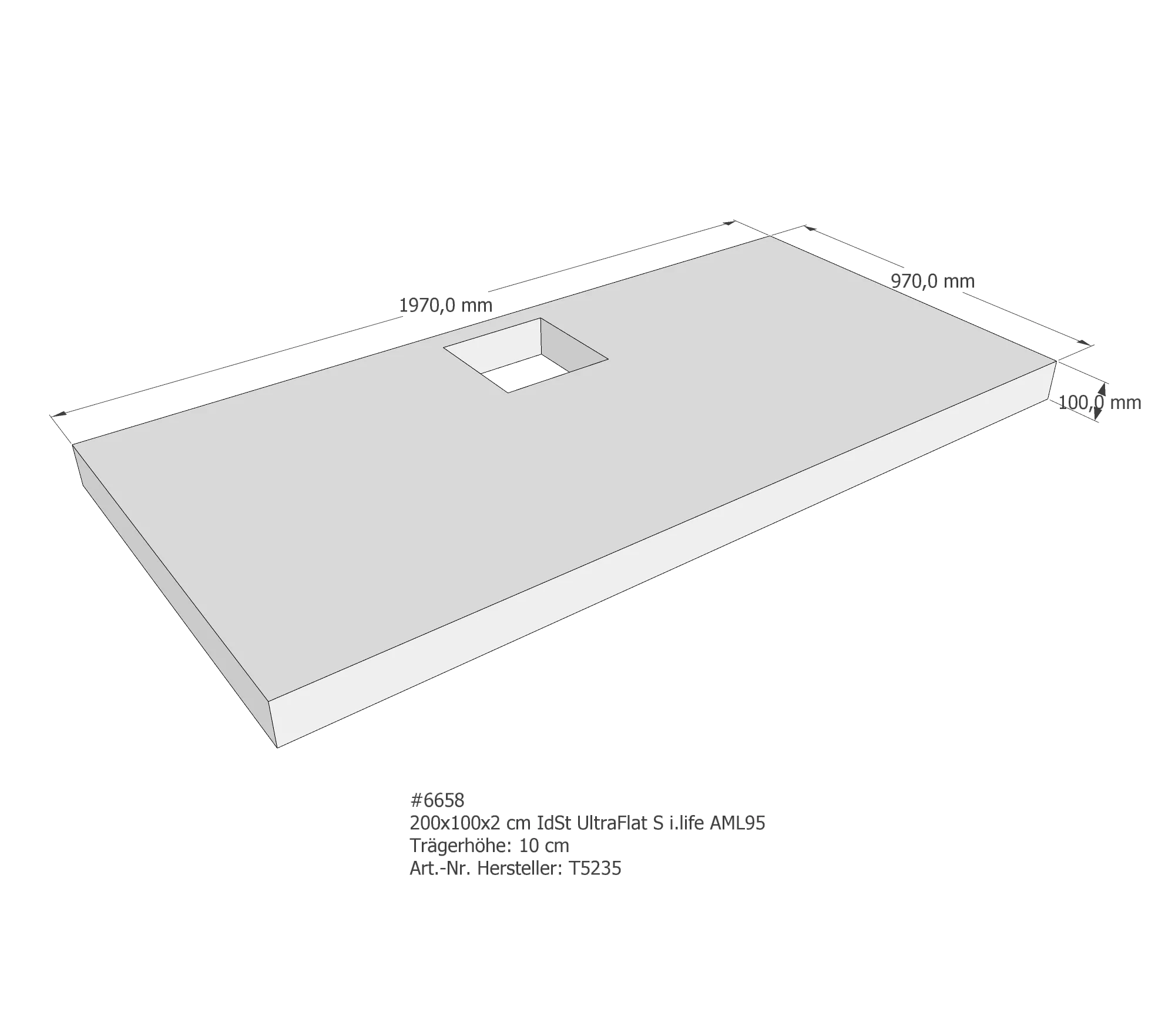 Duschwannenträger für Ideal Standard Ultra Flat S i.life 200 × 100 × 2 cm Duschwannenträger für Ideal Standard Ultra Flat S i.life 200 × 100 × 2 cm