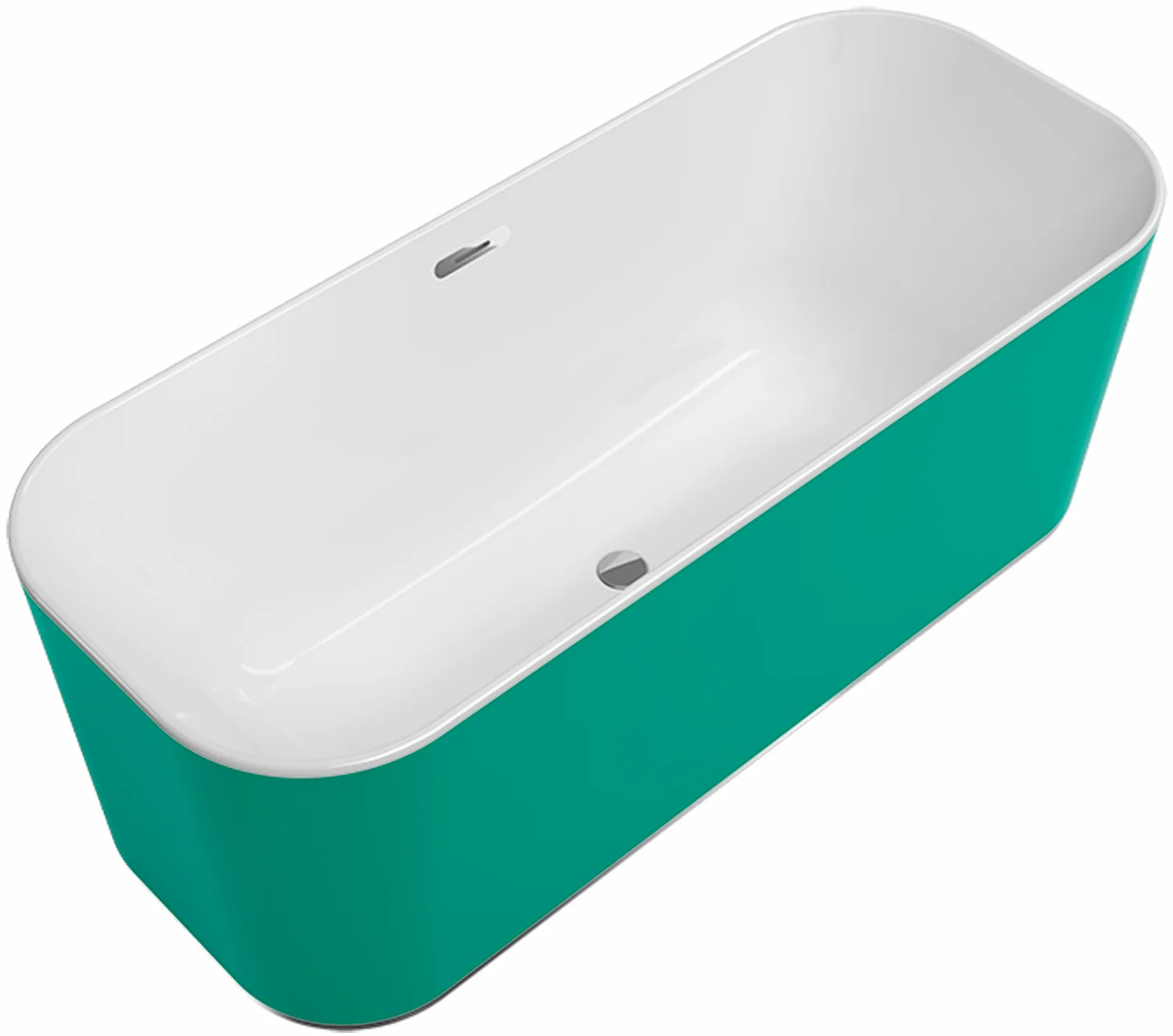 Villeroy & Boch Finion Badewanne Freistehend, 1700x700mm, Quaryl, Chrome, ColourOnDemand, Weiß Alpin