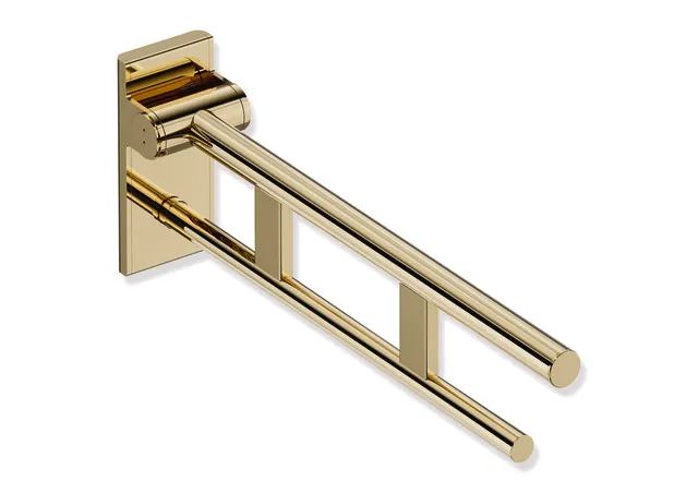 Stützklappgriff Duo, Design A des Systems 900, Edelstahl, PVD, Ausladung 600 mm, in Farbe CK (Messing glänzend) Stützklappgriff Duo, Design A des Systems 900, Edelstahl, PVD, Ausladung 600 mm, in Farbe CK (Messing glänzend)