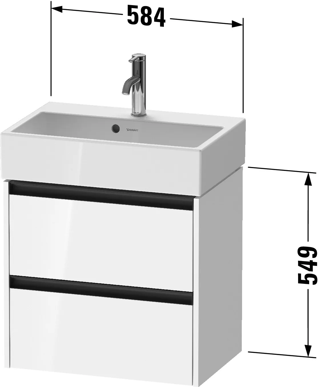 Duravit Waschtischunterschrank wandhängend „Ketho.2“ 58,4 × 54,9 × 39 cm in Eiche Schwarz Duravit Waschtischunterschrank wandhängend „Ketho.2“ 58,4 × 54,9 × 39 cm in Eiche Schwarz