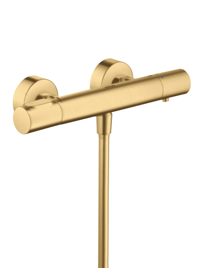 Hansgrohe AXOR Citterio M Thermostatmischer Aufputz Brushed Gold Optic, 1 Verbraucher, Keramikventil 180°, max. Durchfluss 20 l/min bei 3 bar, min./max. Betriebsdruck 1/10 bar, Sicherheitssperre ab 40°C, einstellbare Temperaturbegrenzung, Rückflussverhin
