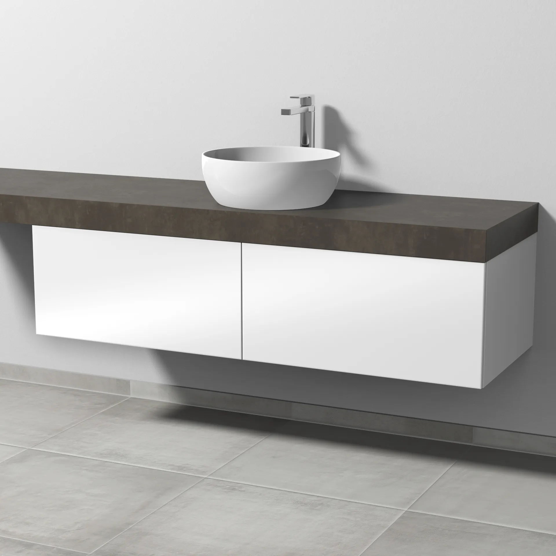 Sanipa Waschtischunterschrank „2morrow“ 1400 × 340 × 520 mm in Weiß (glanz)