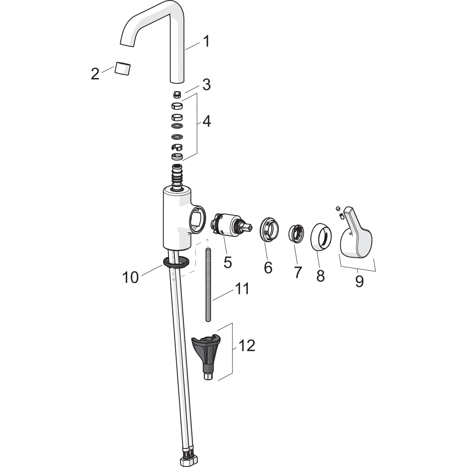 HA Einhebelmischer Waschtischbatterie HANSAPALENO 5637 Ablaufgarnitur mit Zugstange Ausladung 152 mm DN15 Chrom