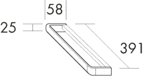 Handtuchhalter, zur Befestigung an Konsolenplatte/Waschtischunterschrank;mit LED-Beleuchtung, 3,5 W;Energieeffizienzklasse G;für Raumschaltung;IP20, Tiefe: 391 mm, Breite: 58 mm, Höhe: 25 mm