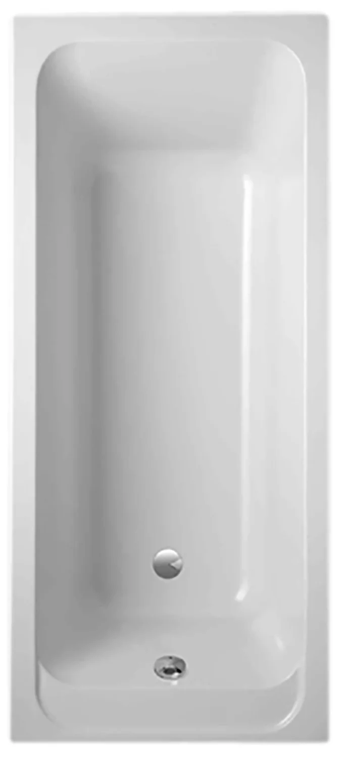 Villeroy & Boch Badewanne „Architectura“ rechteck 150 × 70 cm, Fußablauf in Weiß Alpin