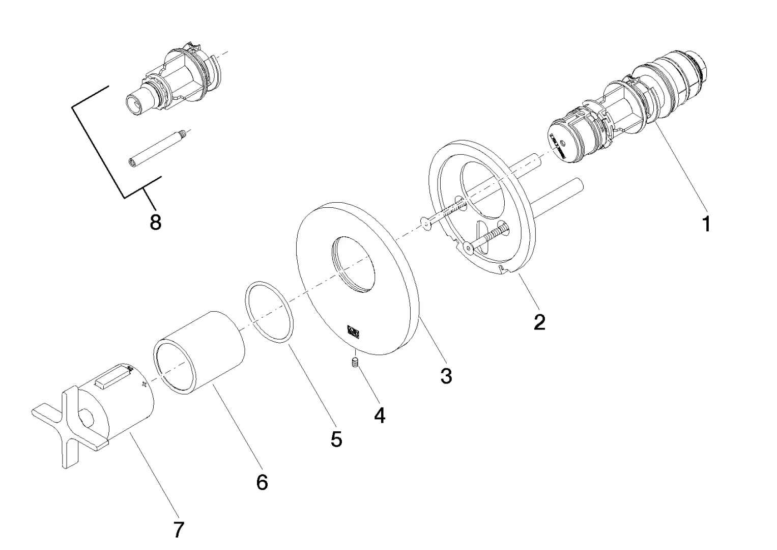 UP-Thermostat ohne Mengenregulierung VAIA Chrom 36501809