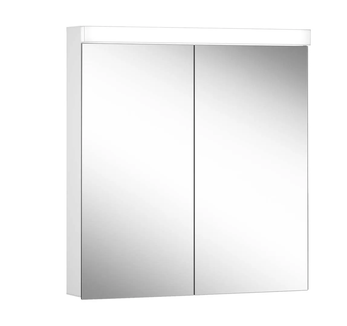 Schneider Spiegelschrank LOB 70/2/LED – Weißer LED-Spiegelschrank mit Aluminiumkorpus Schneider Spiegelschrank LOB 70/2/LED – Weißer LED-Spiegelschrank mit Aluminiumkorpus