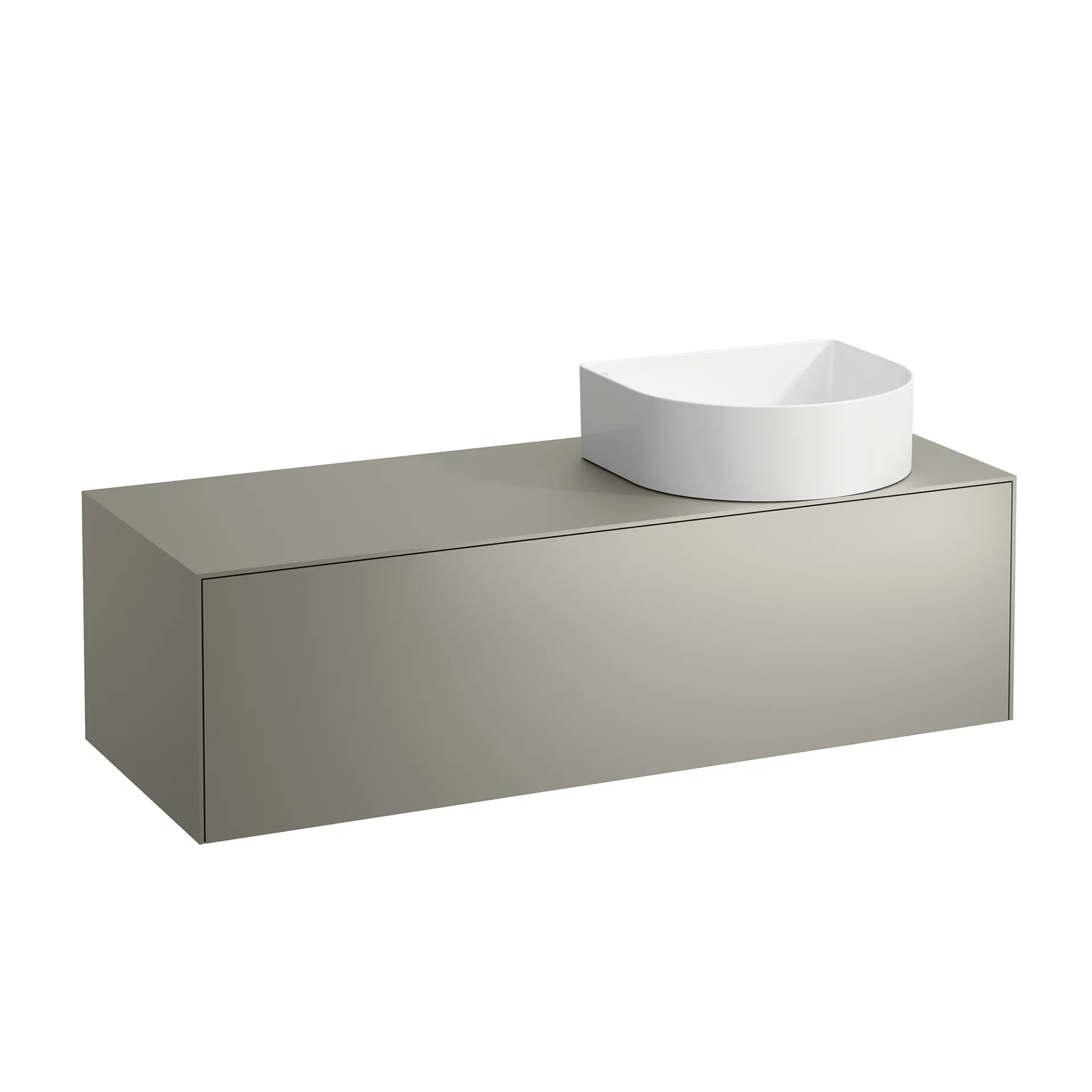 Laufen Waschtischunterbau „SONAR“ 1177 × 341 × 457 mm Titan, ohne Hahnlochbohrung, rechts