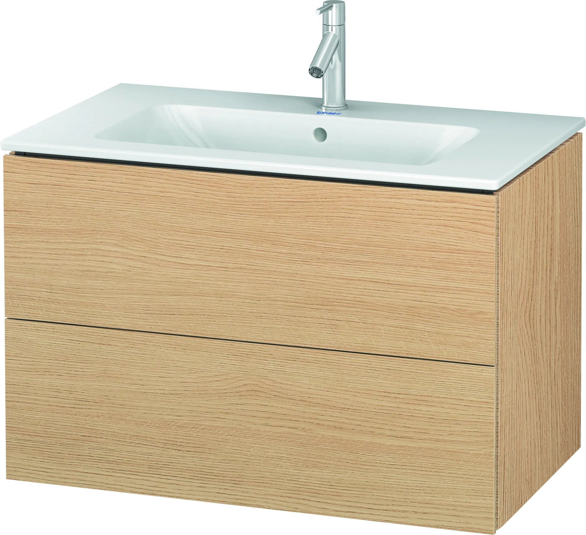 Duravit Waschtischunterschrank wandhängend „L-Cube“ 82 × 55 × 48,1 cm Eiche Natur