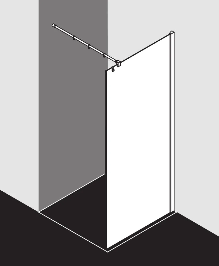 Kermi Duschdesign Walk-In-Duschkabine WALK-IN Wall „FILIA XP“ Glas Klar, Profile Silber Hochglanz, BV: 725 - 750 mm WE: 735 - 760 mm H: 1850 mm