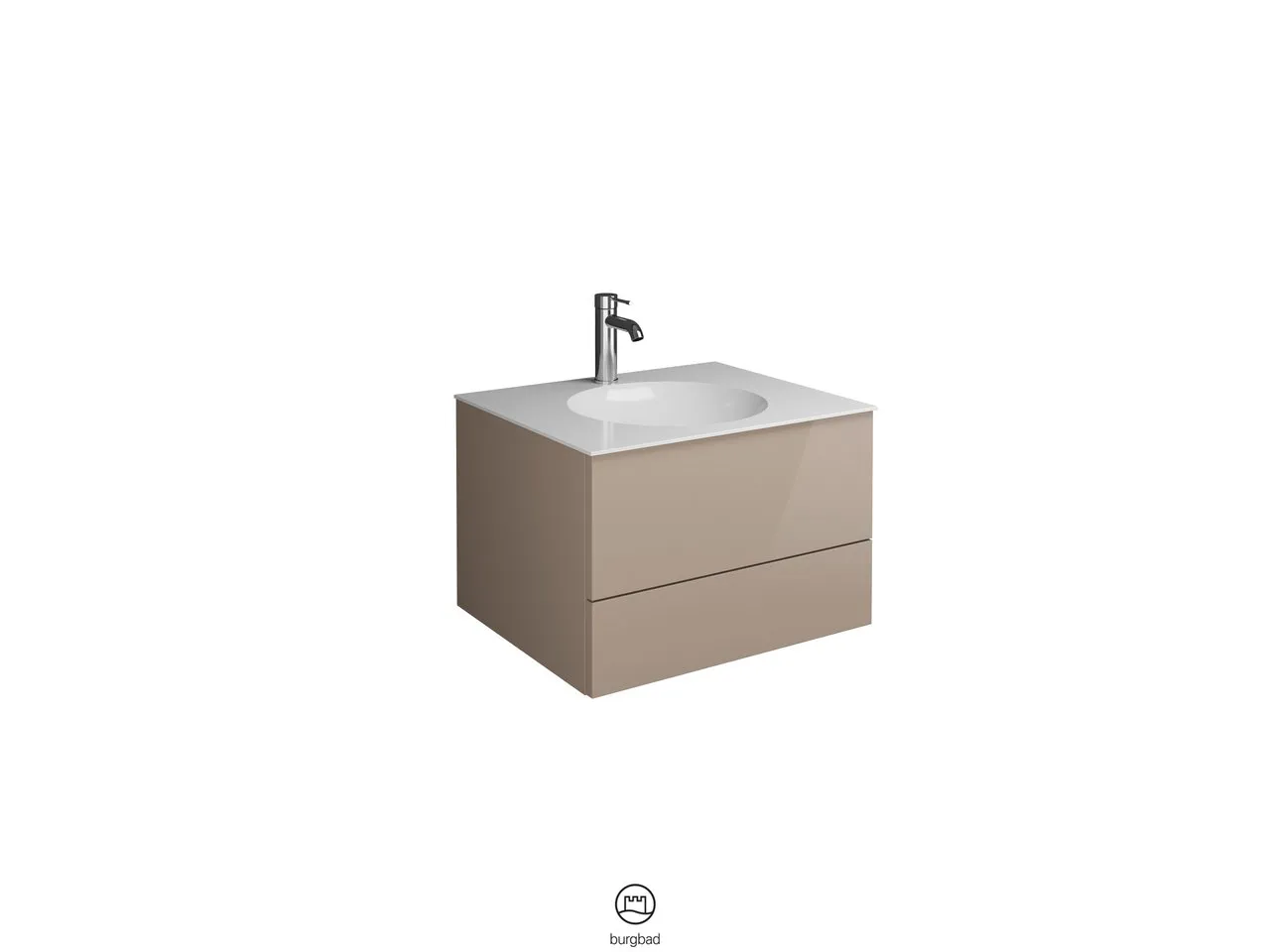 burgbad Coco HGL Waschtisch Set SFHR060 Mineralguss 505x606x406