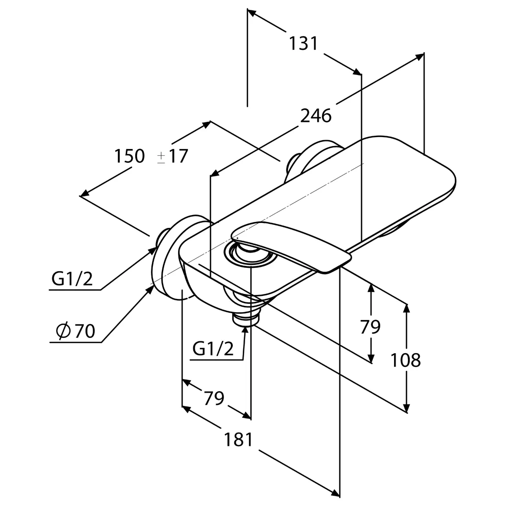 Kludi BALANCE Brause-EHM mattschwarz/chrom